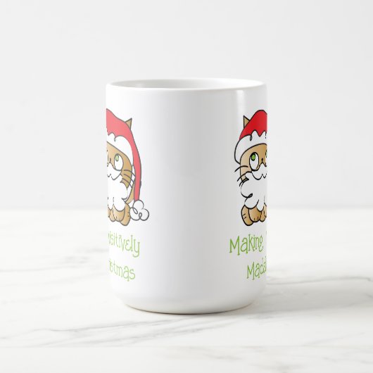 Mug Joli Noël Cartoon Chat Drôle Drôle Dire (Centre)