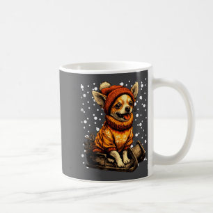 Mug Joli Noël Chihuahua en traîneau dans la neige Funn