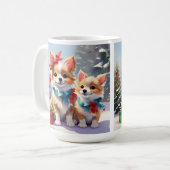 Mug Joli Noël Corgis Fête de Noël (Devant gauche)