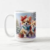 Mug Joli Noël Corgis Fête de Noël (Gauche)