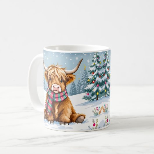 Mug Joli Noël de vache Whimsical Highland (Devant gauche)