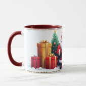 Mug Joli Noël festif moderne et heureux Père Noël (Gauche)