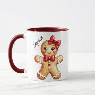 Mug Joli Noël Fille Gingerbread Monogramme