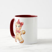 Mug Joli Noël Fille Gingerbread Monogramme (Devant gauche)
