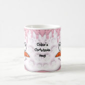Mug Joli Noël Melding Snowman visage rose Nom (Centre)