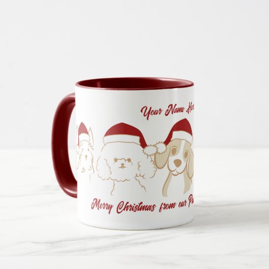 Mug Joli Noël Père Noël chiot (Devant gauche)