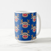 Mug Joli Noël Reindeer Dessin Motif Bleu (Devant droit)
