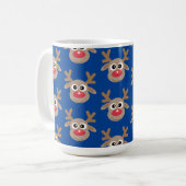 Mug Joli Noël Reindeer Dessin Motif Bleu (Devant gauche)