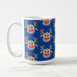 Mug Joli Noël Reindeer Dessin Motif Bleu