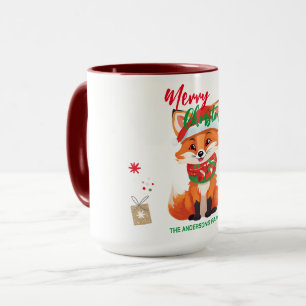 Mug Joli Noël renard rouge Père Noël Fête de l'Écharpe