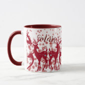 Mug Joli Noël rennes Snowflakes Nordic (Gauche)