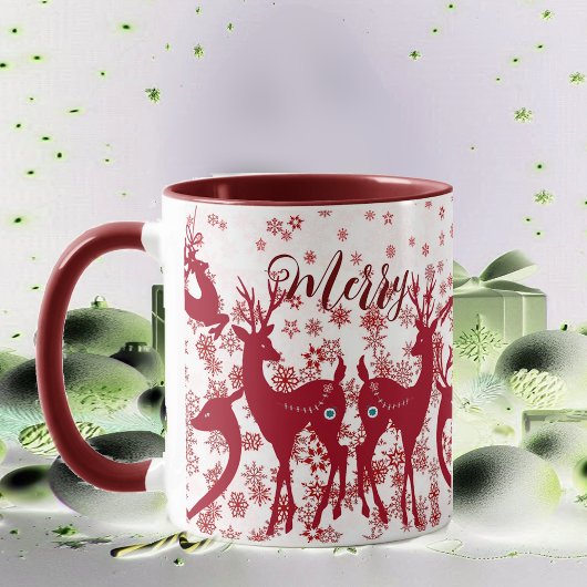 Mug Joli Noël rennes Snowflakes Nordic