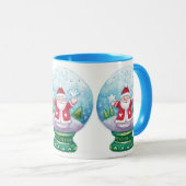Mug Joli Noël Snowglobe Père Noël, Étoile, Oiseau (Devant droit)