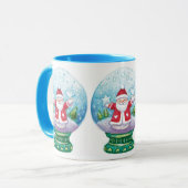 Mug Joli Noël Snowglobe Père Noël, Étoile, Oiseau (Devant gauche)