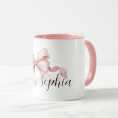 Mug Joli Nœud Rose (Devant droit)