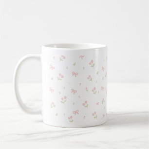 Mug Joli nœud rose et motif tulipe sans couture Coqu