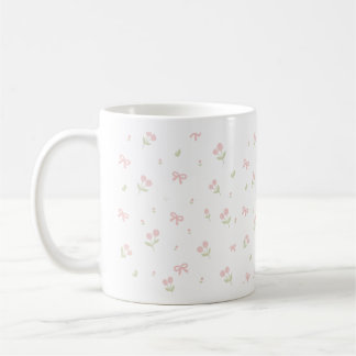 Mug Joli nœud rose et motif tulipe sans couture | Coqu
