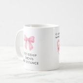 Mug Joli Nœud Rose Mignon Amitié à Distance Meilleure (Devant gauche)