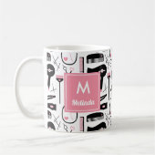 Mug Joli noir blanc cheveux Styliste Motif Monogramme (Gauche)