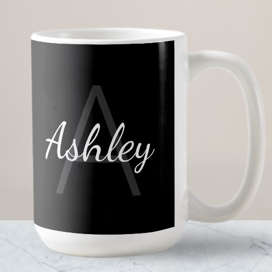 Mug Joli nom de fille monogrammé | Noir & Blanc