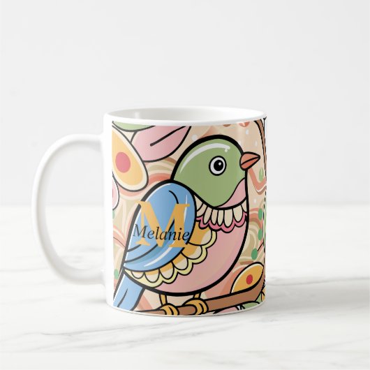 Mug joli oiseau coloré moderne (Gauche)