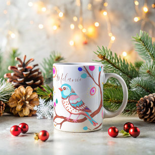Mug joli oiseau coloré moderne