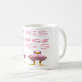 Mug Joli oiseau couleur rose avec message d'amour (Devant droit)