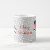 Mug Joli oiseau de Noël Pinson boréal et nom (Centre)