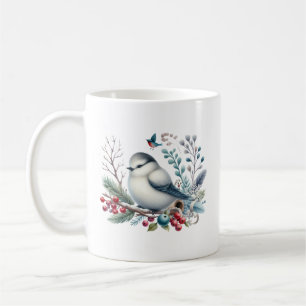 Mug Joli oiseau d'hiver ajout monogramme