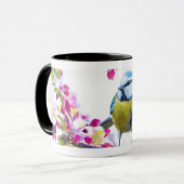 Mug Joli Oiseau jaune et bleu - Art animalier (Devant gauche)