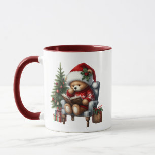 Mug Joli ours de Noël ajouter monogramme