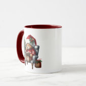 Mug Joli ours de Noël ajouter monogramme (Devant gauche)