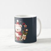 Mug Joli ours de Noël/d'hiver en couronne (Devant droit)