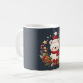 Mug Joli ours de Noël/d'hiver en couronne (Devant gauche)