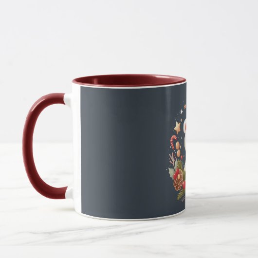 Mug Joli ours de Noël/d'hiver en couronne (Gauche)