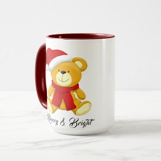 Mug Joli Ours En Teddy De Noël Personnalisé (Devant gauche)