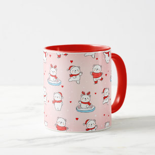 Mug Joli Ours polaire de Noël Motif sans couture