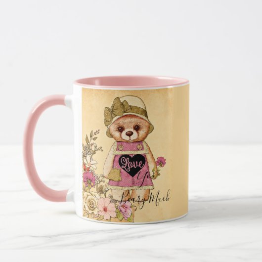 Mug Joli ours vintage de la valentine (Gauche)