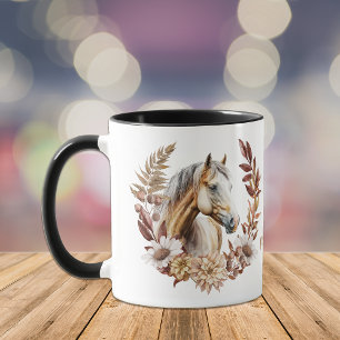 Mug Joli Palomino Quarterhorse Automne Wreath