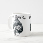 Mug Joli Papa Chat Plongée en Scaphandre Noir sur Fond (Devant gauche)