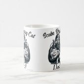 Mug Joli Papa Chat Plongée en Scaphandre Noir sur Fond (Centre)