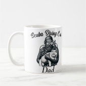 Mug Joli Papa Chat Plongée en Scaphandre Noir sur Fond (Gauche)