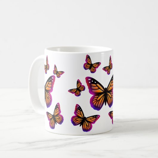 Mug Joli papillon aquarelle élégant (Devant gauche)