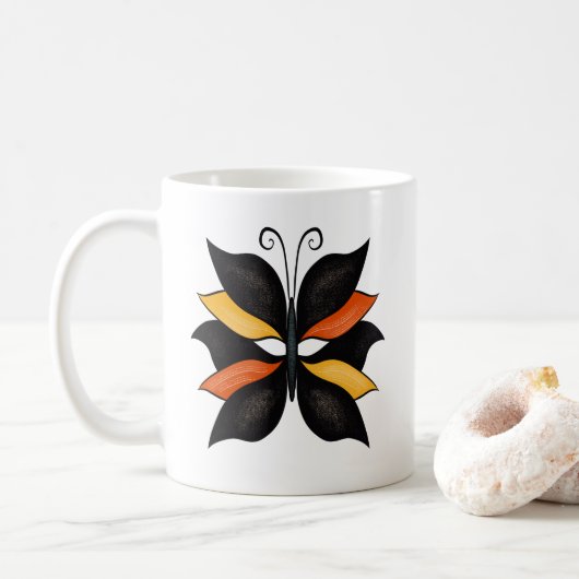 Mug Joli papillon Art Abstrait (Avec donut)