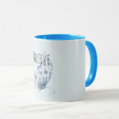 Mug Joli Papillon Bleu Croire (Devant droit)