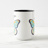 Mug Joli Papillon Bleu • Nom personnalisable (Centre)
