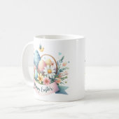 Mug Joli Pastel Aquarelle Florals Joyeux Pâques (Devant gauche)