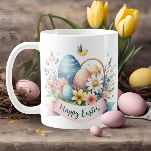 Mug Joli Pastel Aquarelle Florals Joyeux Pâques