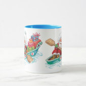 Mug Joli Père Noël de dessin animé mignon dans un bate (Centre)