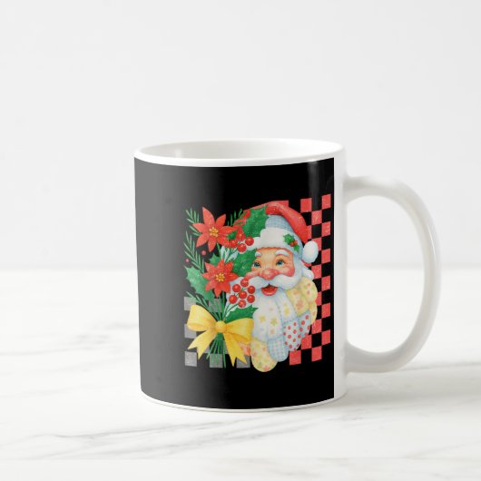 Mug Joli Père Noël Patchwork Noël Fête Femmes (Droite)